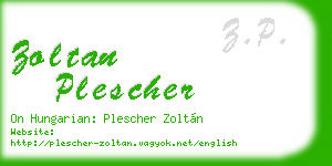 zoltan plescher business card